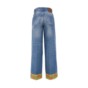 Best Wide-lrg jeans with jacquard hem Jeans