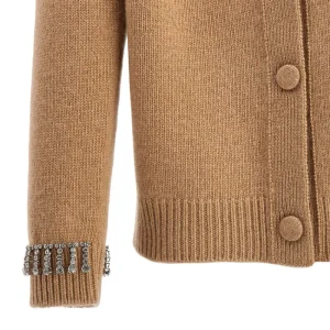 New Wool and cashmere cardigan with crystals trim Knitwear