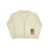 New Wool cardigan with Check patch Kids Clothing