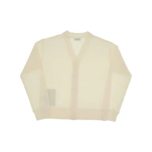 New Wool cardigan with Check patch Kids Clothing