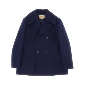Outlet Wool coat with Web detail Kids Clothing