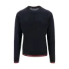Outlet Wool crewneck sweater with Web motif Knitwear