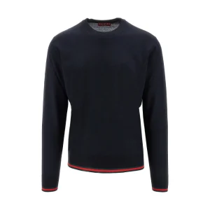 Outlet Wool crewneck sweater with Web motif Knitwear