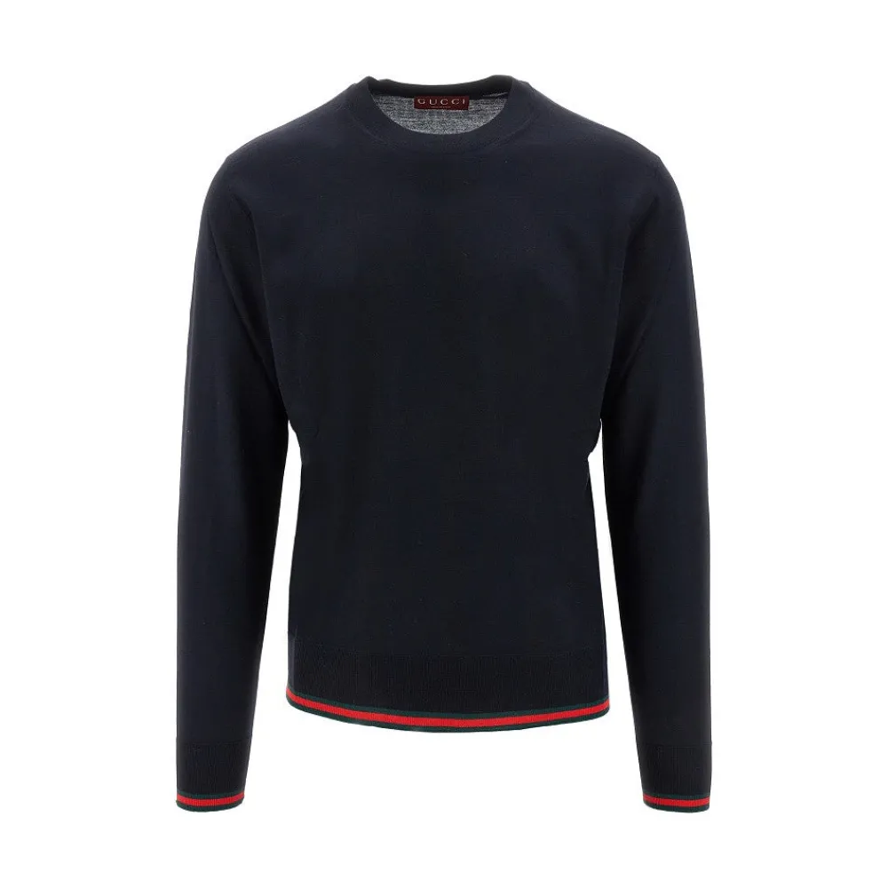 wool_crewneck_sweater_wit_0-1.webp Outlet Wool crewneck sweater with Web motif Knitwear
