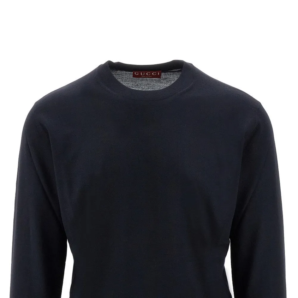 wool_crewneck_sweater_wit_1-1.webp Outlet Wool crewneck sweater with Web motif Knitwear