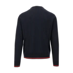 Outlet Wool crewneck sweater with Web motif Knitwear