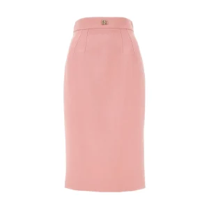 Online Wool pencil skirt with logo detail Skirts