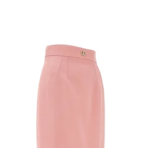 Online Wool pencil skirt with logo detail Skirts