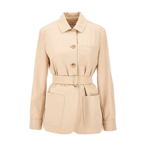 Discount Wool saharienne jacket with belt Jackets