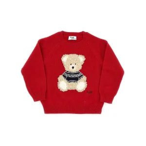 Outlet Wool sweater with bear embroidery Kids/BOY Clothing