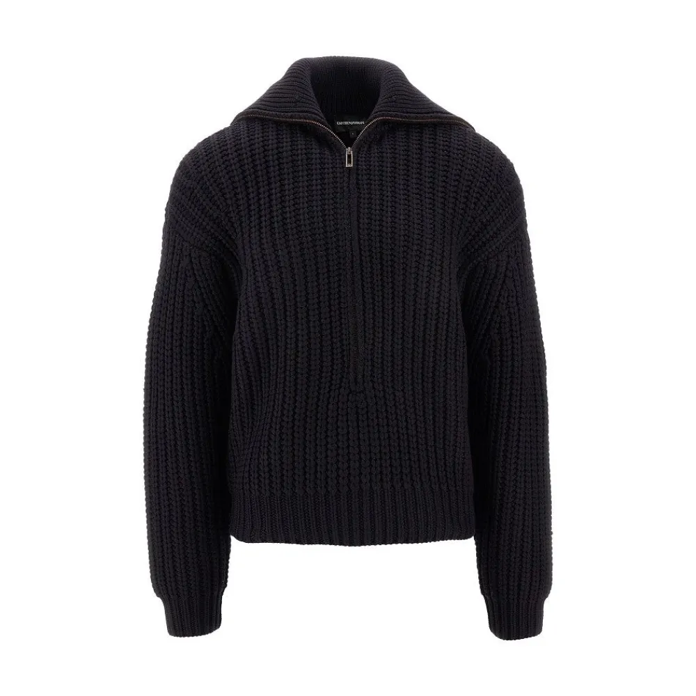 wool_sweater_with_zippere_0.webp Clearance Wool sweater with zippered oversized neck Knitwear