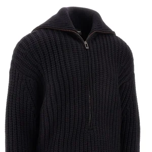 Clearance Wool sweater with zippered oversized neck Knitwear
