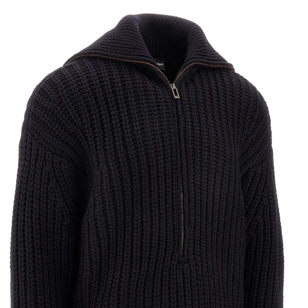 wool_sweater_with_zippere_1.webp Clearance Wool sweater with zippered oversized neck Knitwear