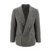 Outlet Wool-blend double-breasted blazer Jackets