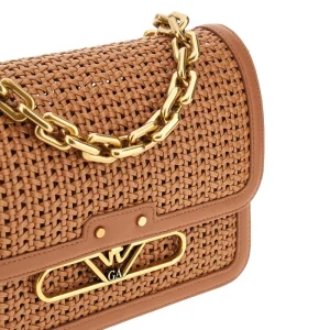 Clearance Woven leather bag with chain Shoulder Bags